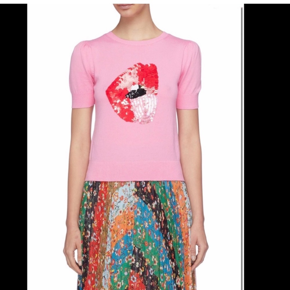 Alice and Olivia × Donald Robertson “Brady Lip Sweater” - Picture 3 of 7